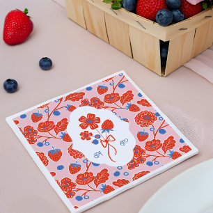 Berry Sweet Berries Monogram Baby Shower Napkin