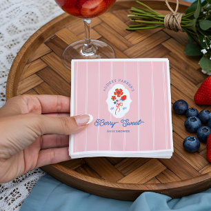 Berry Sweet Berries Monogram Baby Shower Napkin