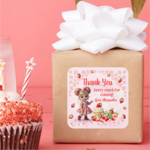 Berry Sweet Birthday - Baby Blonde Square Sticker