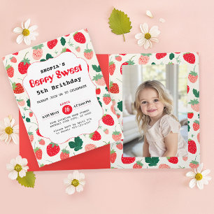 Berry Sweet Birthday Folded  Invitation