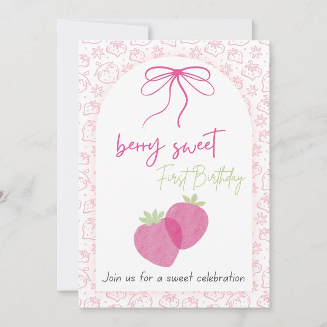 Berry Sweet Birthday Invitation (Front)