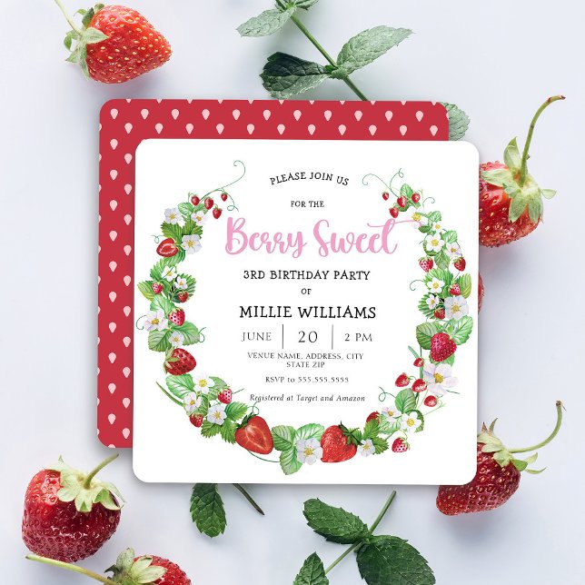 Berry Sweet Birthday Party Invitation (Creator Uploaded)