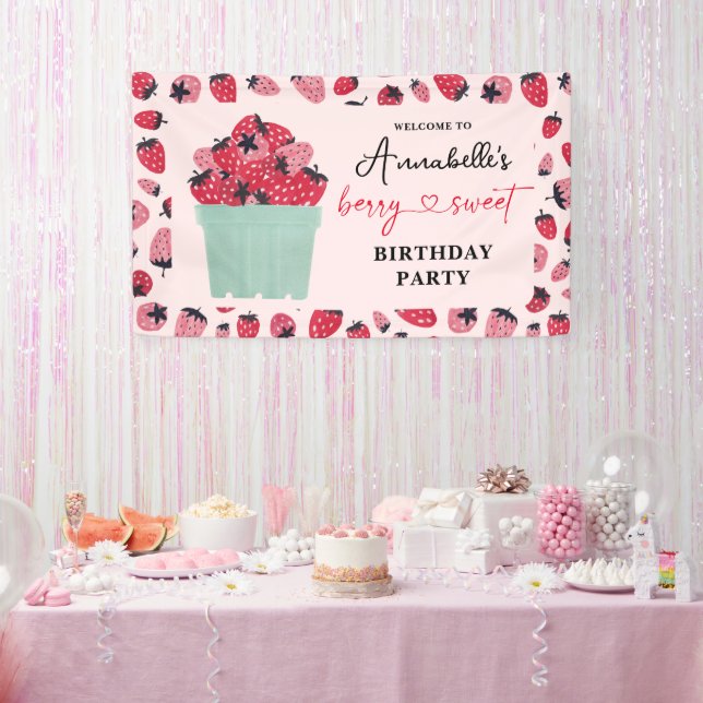 Berry Sweet Birthday Party Strawberry Banner (Party)