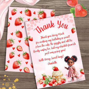 Berry Sweet Birthday - Strawberry Thank you card