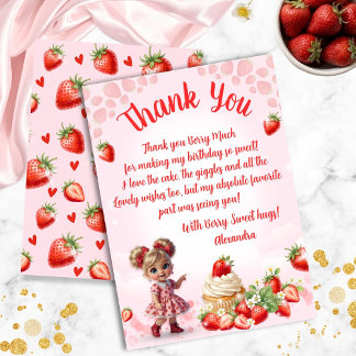Berry Sweet Birthday -  Strawberry Thank you card