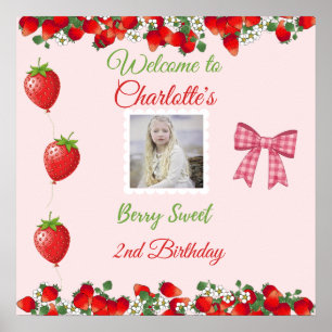 Berry Sweet Birthday Welcome Photo Poster