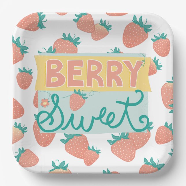 Berry Sweet Blocked Paper Plate (Front)