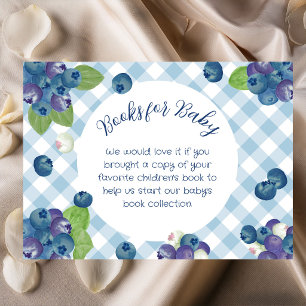 Berry Sweet Blue Gingham Books For Baby Enclosure Card