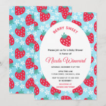 Berry Sweet Blue Strawberry Baby Shower