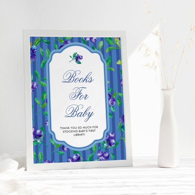 Berry Sweet Blueberries Baby Shower  Poster (Creator Uploaded)