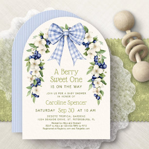 Berry Sweet Blueberry Arch Baby Shower Invitation