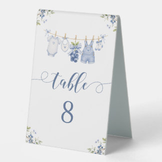 Berry Sweet Blueberry Baby Boy Shower Table Number