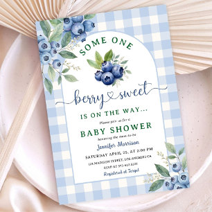 Berry Sweet Blueberry Baby Shower Boy Invitation