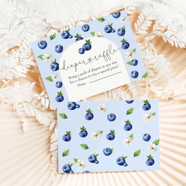 Berry Sweet Blueberry Baby Shower Diaper Raffle Enclosure Card (Creator Uploaded)