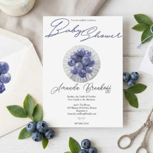 Berry Sweet Blueberry Baby Shower Invitation