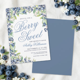 Berry Sweet Blueberry Baby Shower Invitation