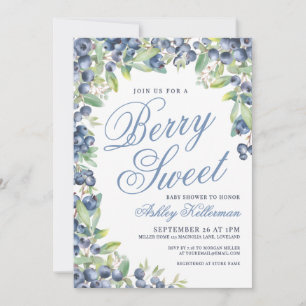 Berry Sweet Blueberry Baby Shower Invitation