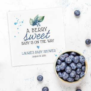 Berry Sweet Blueberry Baby Shower Napkin