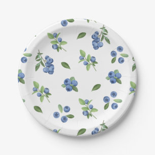 Berry Sweet Blueberry Baby Shower  Paper Plate