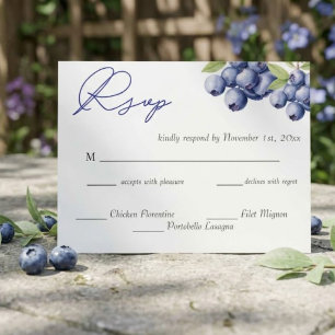 Berry Sweet Blueberry Bridal Shower RSVP Card