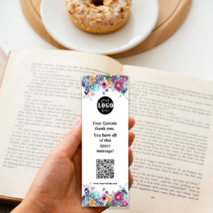 Berry Sweet Blueberry & Flowers Bookmark Card