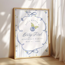 Berry Sweet Blueberry Stripe 1st Birthday Welcome
