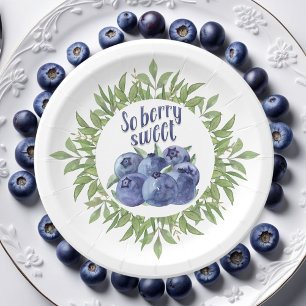 Berry Sweet Blueberry Summer Small Paper Plates 