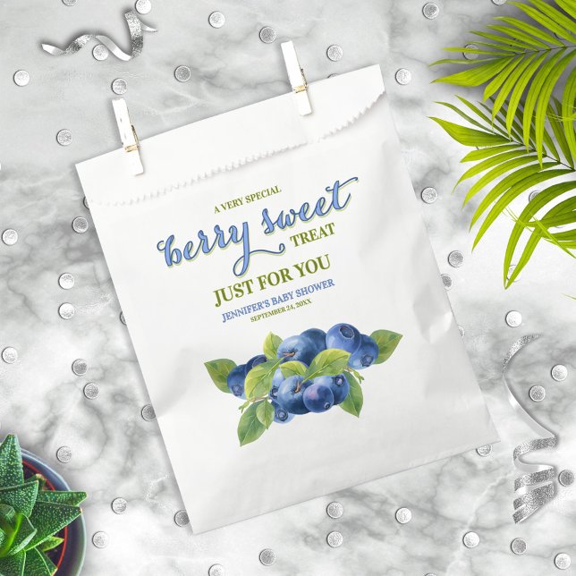 Berry Sweet Blueberry Theme Baby Shower Favour Bag (Creator Uploaded)