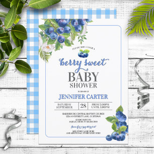 Berry Sweet Blueberry Theme Baby Shower Invitation