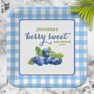 Berry Sweet Blueberry Theme Baby Shower Paper Plate