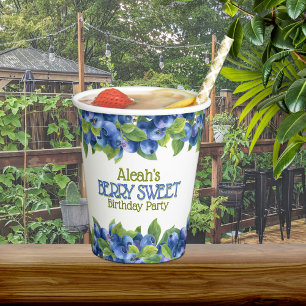 Berry Sweet Blueberry Theme Birthday Party Paper Cups