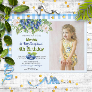 Berry Sweet Blueberry Theme Girl's Birthday Invitation