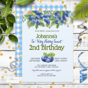 Berry Sweet Blueberry Theme Girl's Birthday Invitation