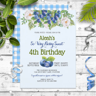 Berry Sweet Blueberry Theme Girl's Birthday Party Invitation