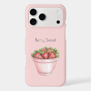 Berry Sweet Blush Pink Bowl of Strawberries