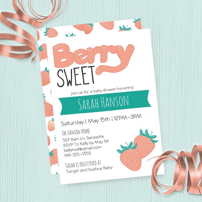 Berry Sweet Bold Invitation (Creator Uploaded)