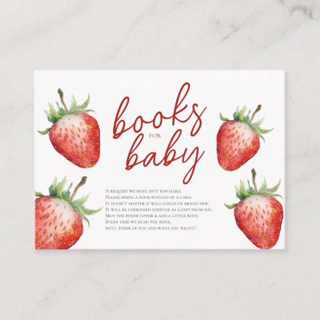 Berry Sweet Books for Baby Shower Enclosure Card (Front)