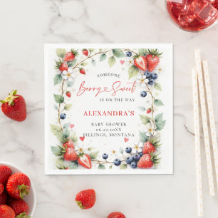 Berry Sweet Botanical Berries Garden Baby Shower Napkin