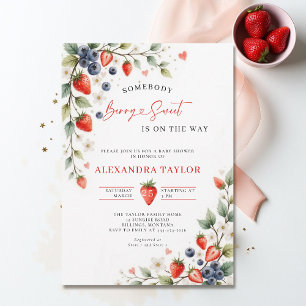 Berry Sweet Botanical Berries Vines Baby Shower Invitation