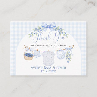 Berry Sweet Boy blueberry Baby Shower Enclosure Card