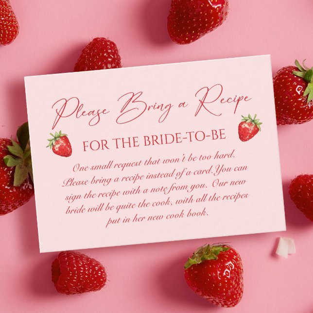 Berry Sweet Bridal Shower Recipe Request  Enclosure Card (Creator Uploaded)