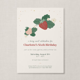 Berry Sweet Celebration Strawberry Kids Birthday Invitation