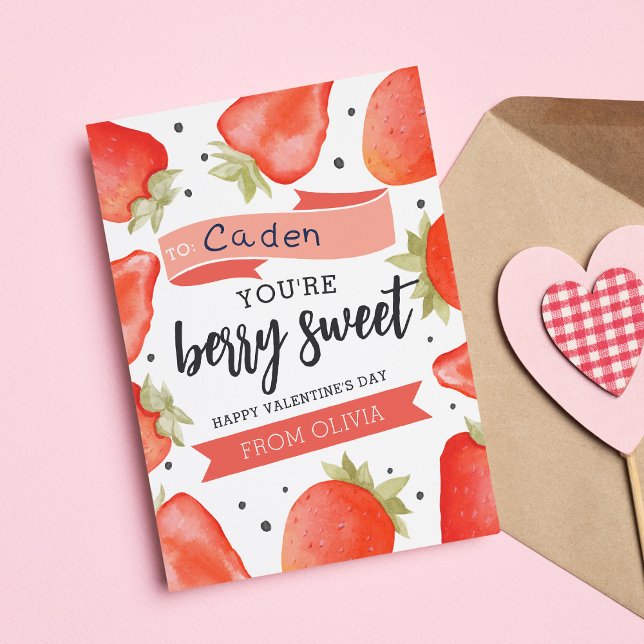 Berry Sweet | Classroom Valentine's Day Card (Creator Uploaded)