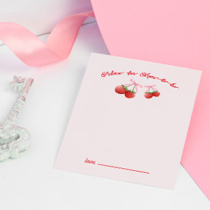 Berry Sweet Coquette Baby Shower Advice Card
