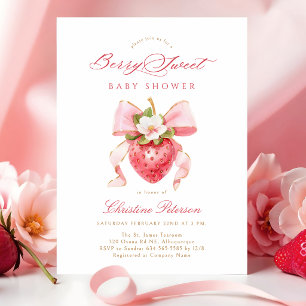 Berry Sweet Coquette Floral Baby Shower Invitation