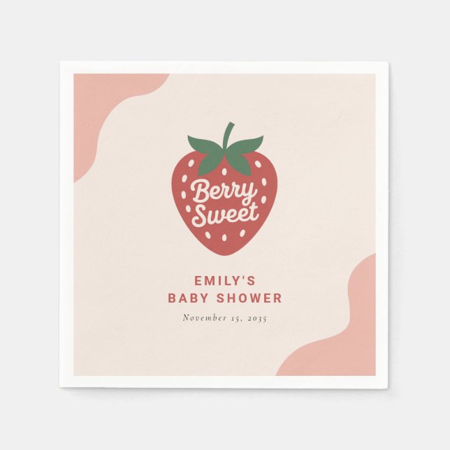 Berry Sweet Cute Baby Shower Napkin (Front)