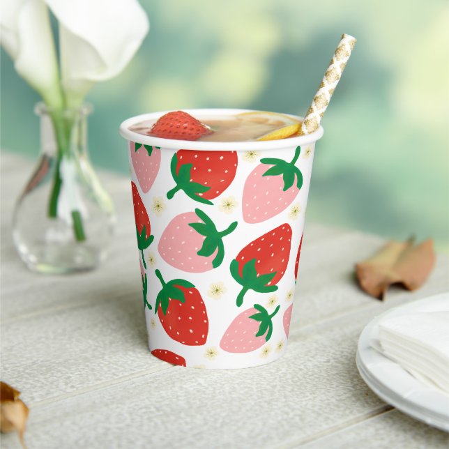 Berry Sweet Delights pattern White Paper Cups (Insitu)