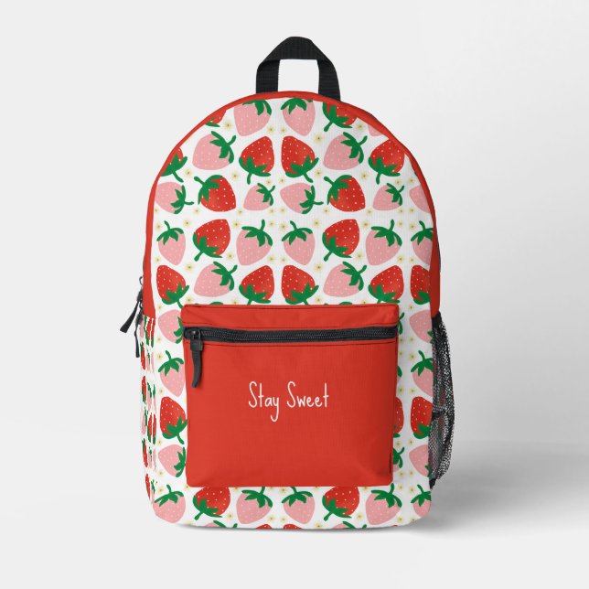 Berry Sweet Delights  Red Printed Backpack (Front)
