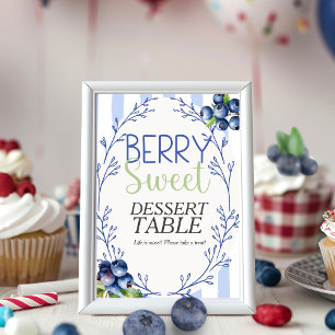 Berry Sweet Dessert TABLE Blueberry  Sign  Invitation