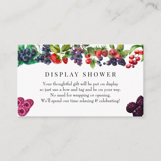 Berry Sweet Display Shower Enclosure Card (Front)
